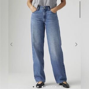 Levi's Premium Baggy Dad Light Blue Relaxed Fit Wide Leg Womens Jeans Size 29